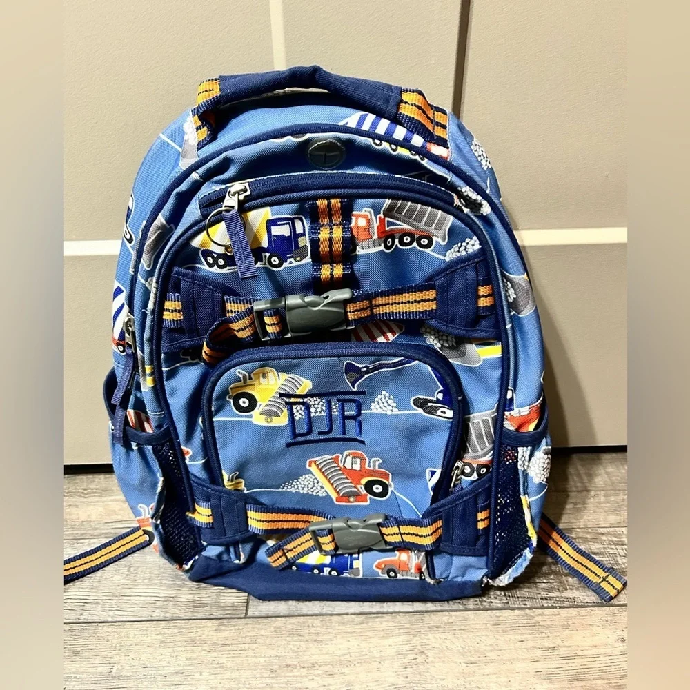 Pottery Barn Kids Mackenzie Mini Backpack in the construction  vehicles